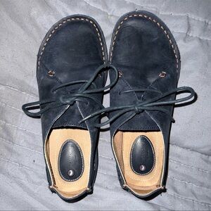 CLARKS BLUE JANEY MAE LACE UP OXFORDS//SIZE 6.5